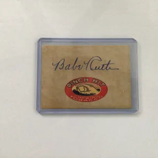 Photo of Classic Babe Ruth “Pinch Hit” Tobacco Advertising Card, Great Collectors Item ,
