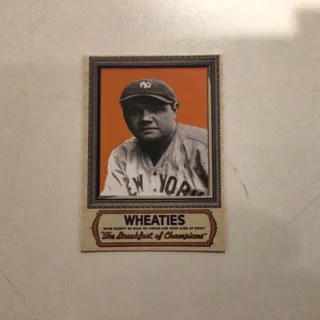 Photo of Babe Ruth “Wheaties” Advertisement Baseball Card ,Very Unique ,