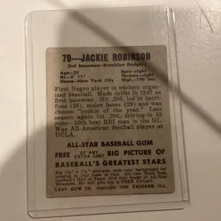 Photo of 1949 Leaf Jackie Robinson #79 Replica - Own a Piece of Baseball History!
