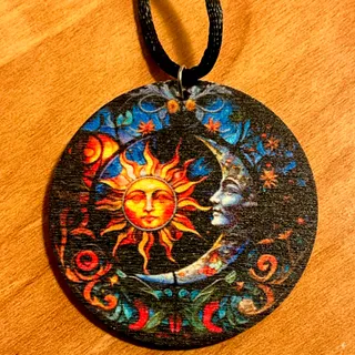 Photo of Sun and Moon Necklace,Adjustable Necklace,Celestial Jewelry,Mens jewlery,womens jewelry,unisex jewelry,gothic,art pendant,spiritual necklace