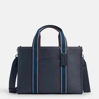 Photo of Coach Smith Tote Pepple Leather Denim Crossbody Bag