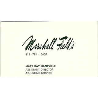 Photo of Marshall Field's Mary Kay Hanevold Vintage Business Card SB4-B8 