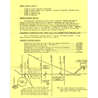 Photo of 1976 Washington DC Metrobus Bicentennial Service Travel Info Leaflet TF4-BC