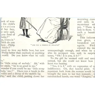 Photo of Girl Playing Violin The Little German 1897 Victorian Illustration AE9-TS8