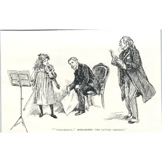 Photo of Girl Playing Violin The Little German 1897 Victorian Illustration AE9-TS8