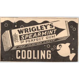 Photo of 1935 Minneapolis Journal Newspaper Ad Wrigley's Spearmint Gum Cooling FL5-6