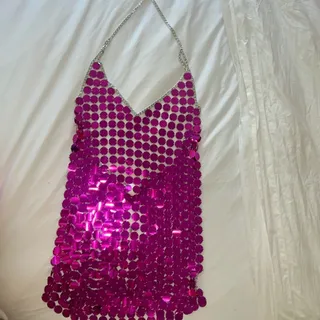 Photo of 12th Tribe Fushia Disco Chain Dress