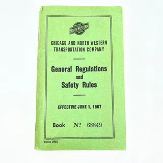 Photo of 1967 Chicago Northwestern Railway General Regulations & Safety Rules Book TG2-2