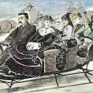 Photo of 1869 Harper’s Weekly Tinted Engraving Print CHRISTMAS BELLES Winslow Homer FL1