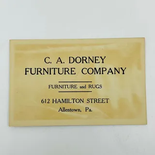 Photo of c1900 Victorian Trade Card C.A. Dorney Furniture Company Allentown PA AK7-M3