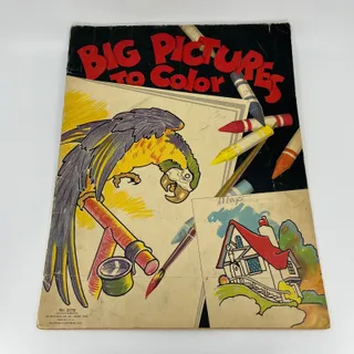 Photo of Vintage 1938 Jumbo Coloring Book Big Pictures To Color Akron Ohio TB4