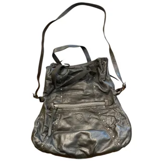 Photo of Lucky Brand Lambskin Foldover Crossbody Handbag Charcoal Gray