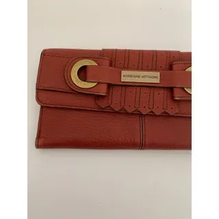 Photo of Adrienne Vittadini Soft Pebbled Leather Women's Wallet Trifold Mahogany Brown Le