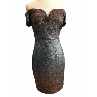 Photo of NWT 2 Guess Metallic Bodycon Off-shoulder Dress Ombré