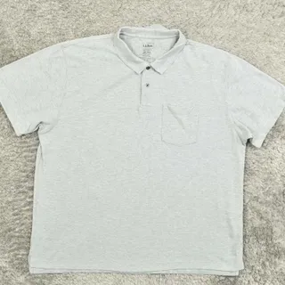 Photo of L.L. Bean Men's Adult Size 2XL Polo Traditional Fit Gray Cotton Short Sleeve