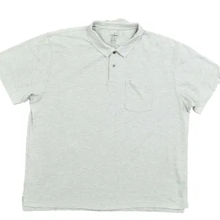 Photo of L.L. Bean Men's Adult Size 2XL Polo Traditional Fit Gray Cotton Short Sleeve
