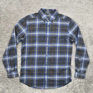 Photo of Eddie Bauer Men's S Button Shirt Long Sleeve Plaid Multicolor Light Flannel Plai