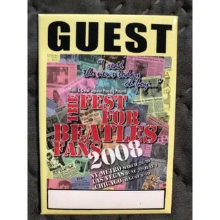 Photo of 2008 The Fest for Beatles Fans "Guest" Collectible Pinback Button Pin 2 x 3"