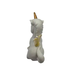 Photo of Vintage 1983 Enesco Porcelain Unicorn Figurine w/ Angel on Back