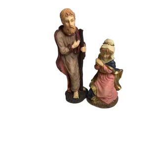 Photo of Nativity Resin Figurine Christmas Mary Kneeling Joseph 4 Inch