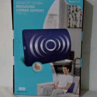 Photo of Health Touch Memory Foam Massaging Lumbar Support Back Vibration Massage, Batteries