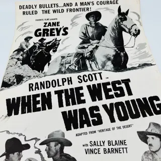 Photo of Zane Grey's When the West was Young Original Pressbook Randolph Scott 11x17 FL1