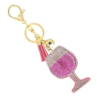 Photo of Bling Crystal Pink Cocktail Keychains