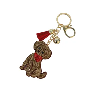 Photo of Bling Crystal Dog Tassel Keychain