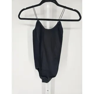 Photo of Llollo Girls Black Sleeveless Nylon Leotard Unitard Suit Size M/L