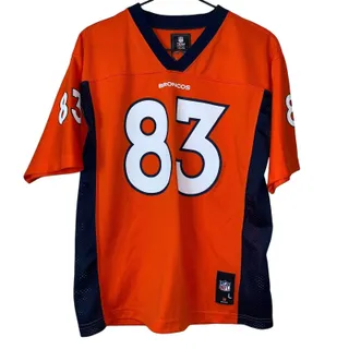 Photo of Denver Broncos Boys Sz L Wes Welker #83 Football Jersey