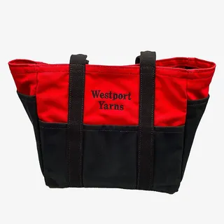 Photo of Port Canvas Westport Yarns Red/Black Duck Canvas Crafting Utility Tote Bag
