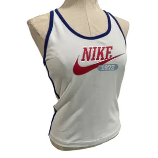 Photo of Medium Nike Womens Retro Tank Top Racerback White Blue Trim