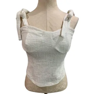 Photo of Small Maeve Anthropologie Womens Structured Tie Shoulder Tank Shirt