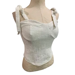 Photo of Small Maeve Anthropologie Womens Structured Tie Shoulder Tank Shirt