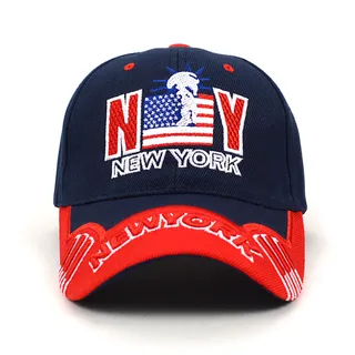 Photo of NY Flag Navy Blue 3D Embroidered Baseball Cap, Hat