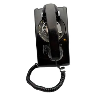 Photo of Vintage Bell Systems Western Electric Rotary Wall Telephone (554 BMP) Black
