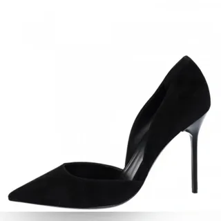 Photo of BURBERRY Virna 105 Black Suede Classic Pumps Heels 36