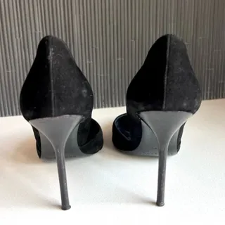 Photo of BURBERRY Virna 105 Black Suede Classic Pumps Heels 36