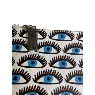 Photo of Bobbi Brown Zip Top Cosmetic Travel Bag Blue Eyes Eyelashes 8" x 4"