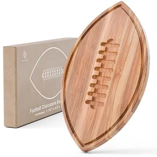 Photo of Football Shaped Cutting / Acacia Wood Charcuterie Tray