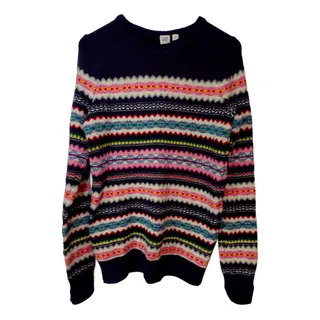 Photo of Gap Fair Isle Lovely Multicolor Stripe Crewneck Sweater Women's Small T