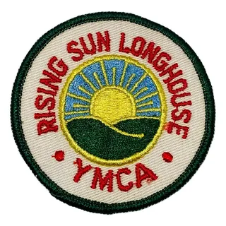 Photo of YMCA Rising Sun Longhouse Vintage 3" Round Embroidered Patch