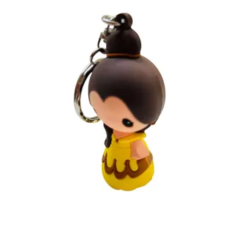 Photo of Set of 2 Disney Tsum Tsum Belle Snow White Vinyl Figure Keychain Key Rings 2.25"