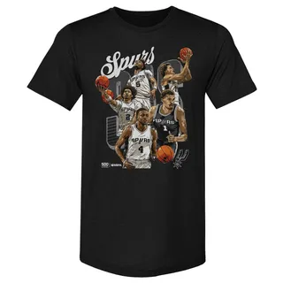 Photo of San Antonio Spurs 2026 Starting 5 - Men's Premium T-Shirt Black