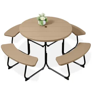 Photo of 8-Person Outdoor Bench Patio Picnic Table