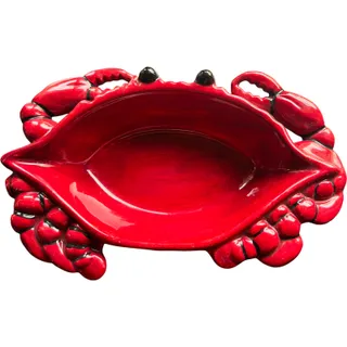 Photo of Crab Seafood Red Ceramic Serving Dish 9" x 6" by Becca Signature Collection