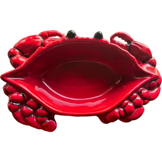 Photo of Crab Seafood Red Ceramic Serving Dish 9" x 6" by Becca Signature Collection