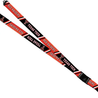 Photo of Texas Tech University Red Raiders Lanyard Keychain Double Sided Breakaway Safety Design Adult