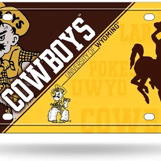 Photo of University of Wyoming Cowboys Metal Auto Tag License Plate, Split Design, 6x12 Inch