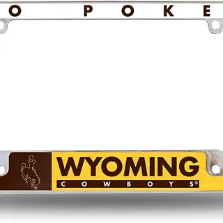 Photo of Rico Industries NCAA Wyoming Cowboys Primary 12" x 6" Chrome All Over Automotive License Plate Frame for Car/Truck/SUV